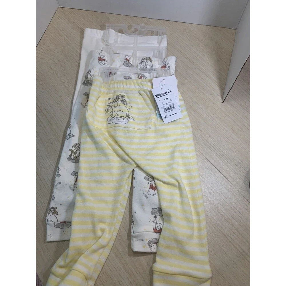 NWT Disney Baby 3 piece set of joggers Winnie the Pooh Characters SZ 12MONTHS